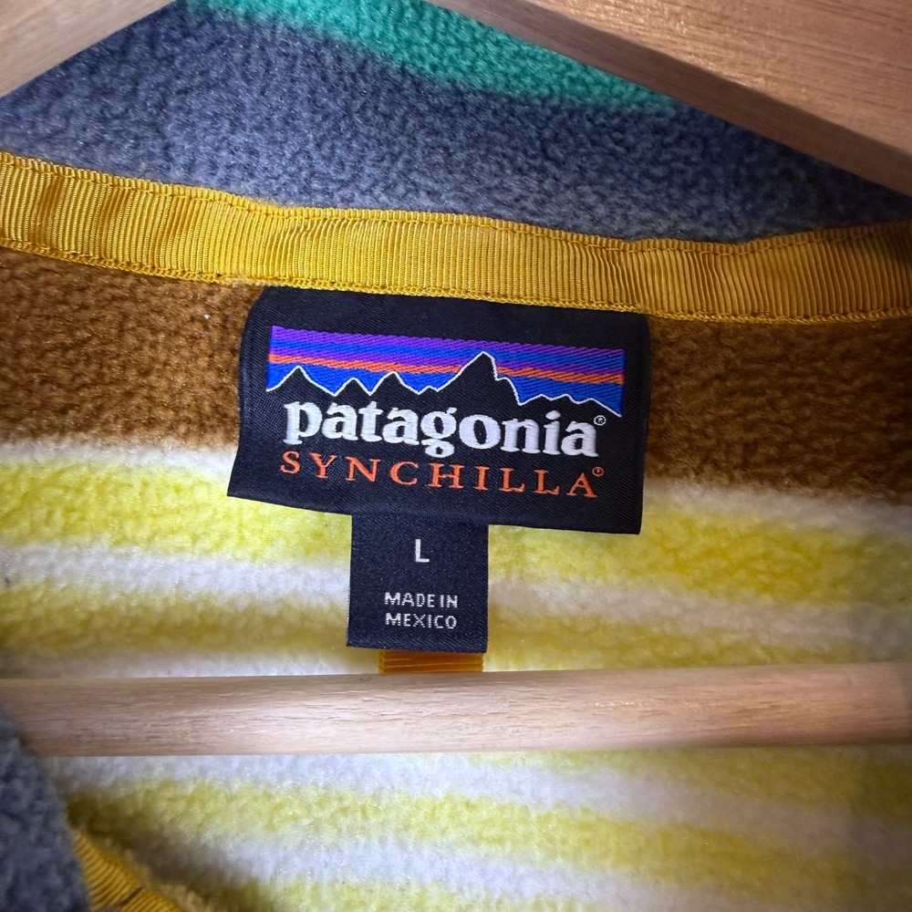 Patagonia Mens Large Synchilla Snap-T Fleece Pullover Sweater Jacket Painted - Picture 3 of 9